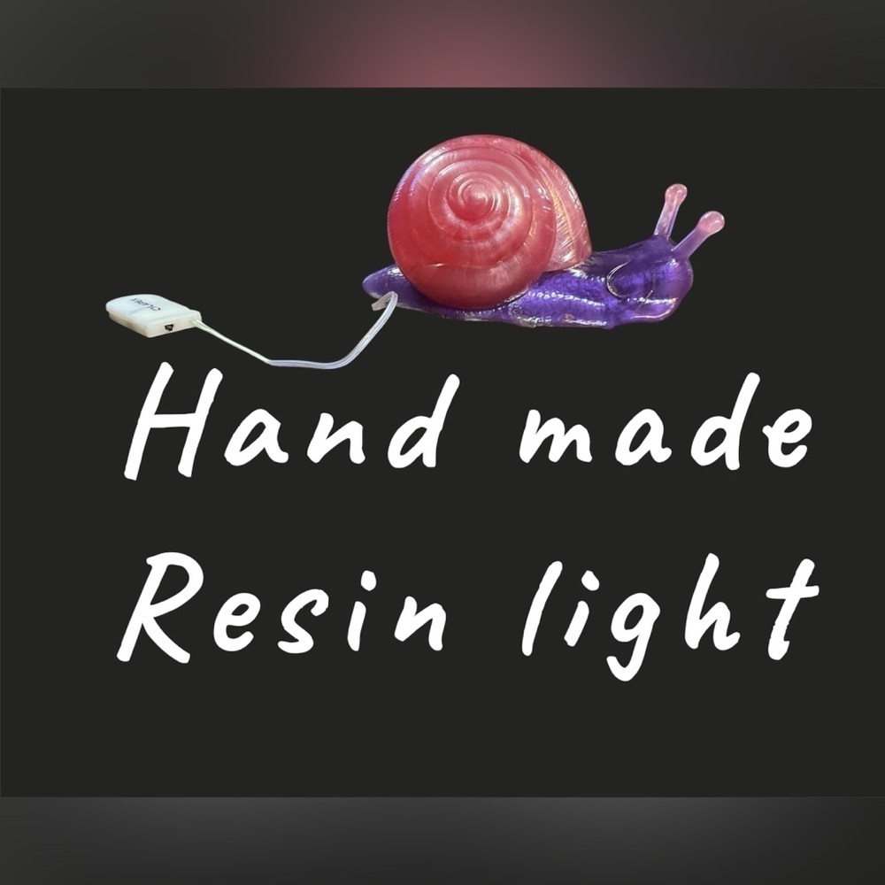 NWT SNAIL RESIN LIGHT NIGHTLIGHT WITH BATTERY PACK IN PINK AND PURPLE GREAT GIFT